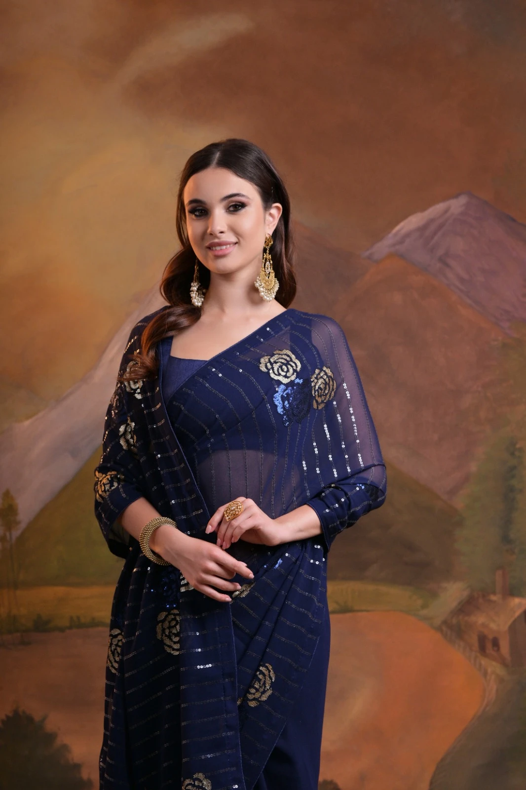 Pc Sibo Soft Georgette Wholesale Fancy Saree — Wholesale Sarees, MPA wholesale from Surat - Gallery Image 3